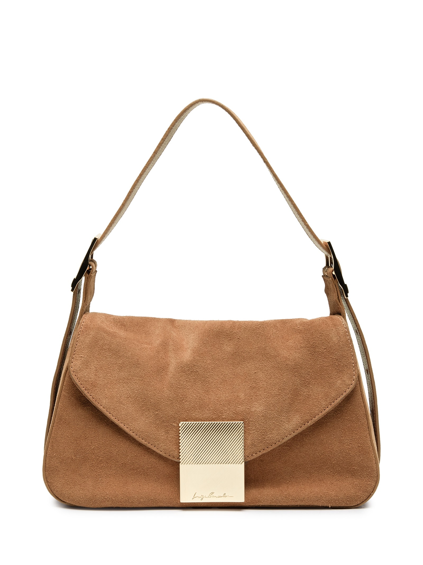 Bolsa Feminina  Camurção Caramelo Enfeites Marrom Luiza Barcelos