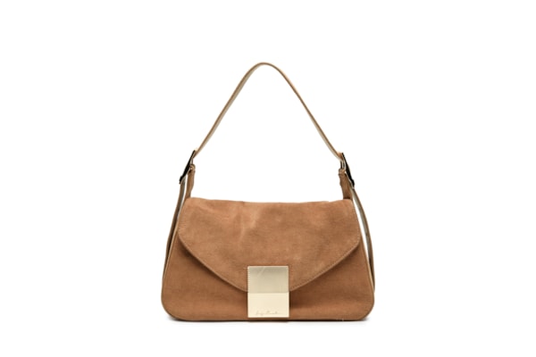 Bolsa Feminina  Camurção Caramelo Enfeites - Marrom