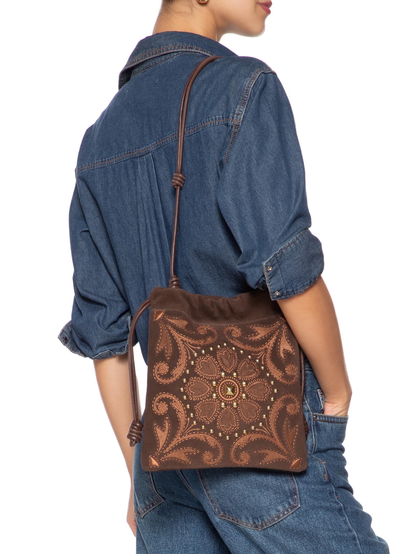Bolsa Feminina Camurção Coffee Viena Marrom Luiza Barcelos