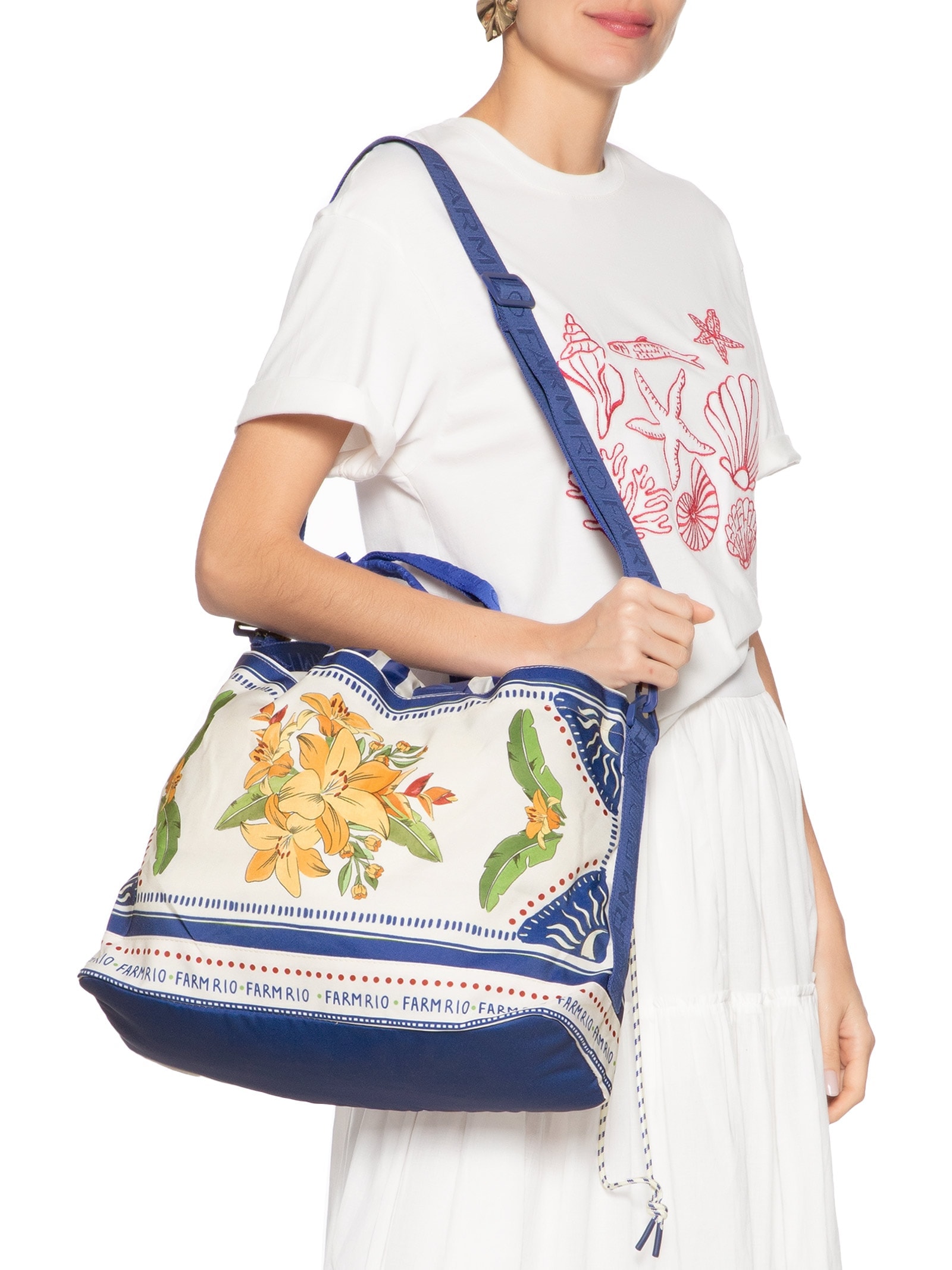 Bolsa Feminina Carioca Destino Tropical Azul Farm Etc