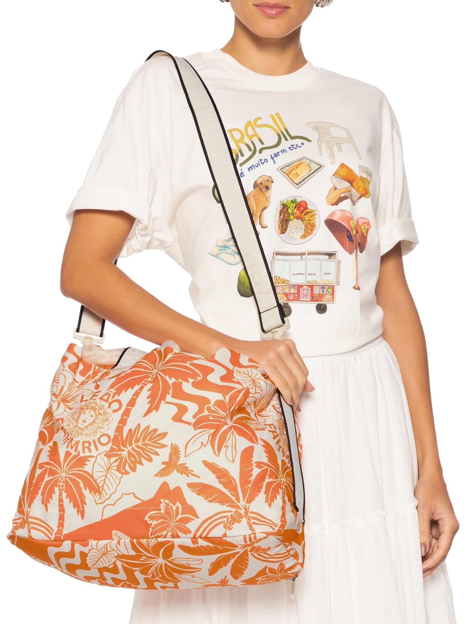 Bolsa Feminina Carioca Rio De Matte Laranja Farm Etc + Matte Leão