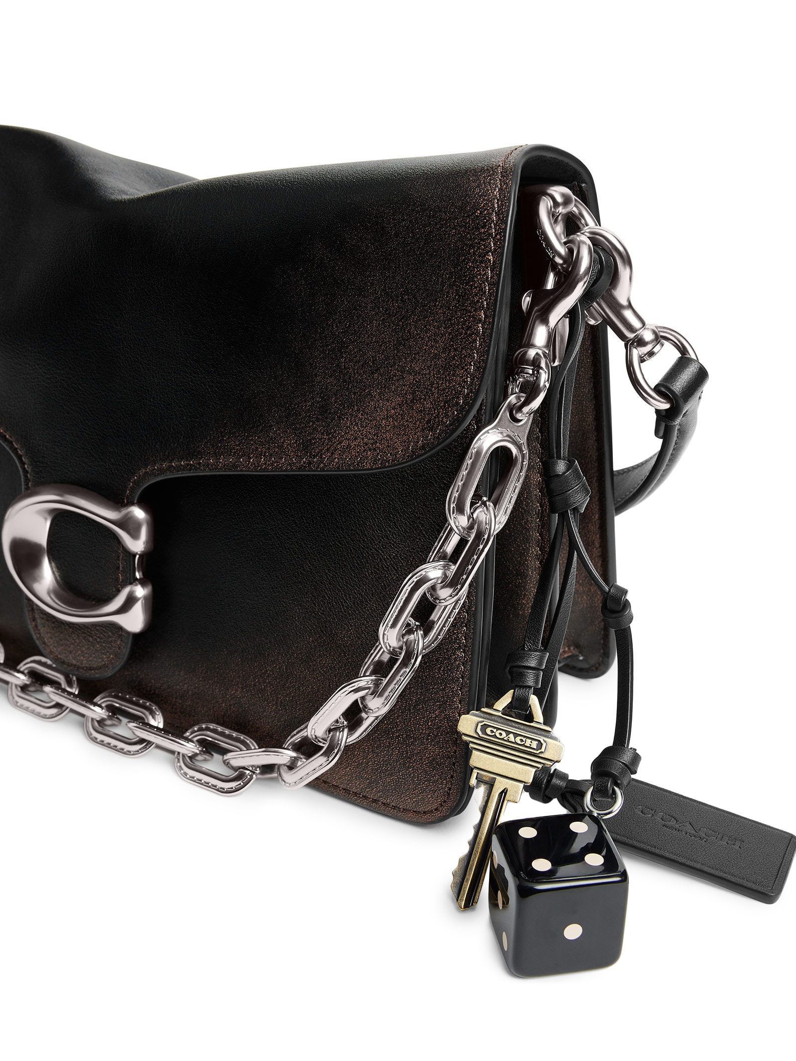 Bolsa Feminina Chain Tabby Shoulder Loved Leather Preto Coach