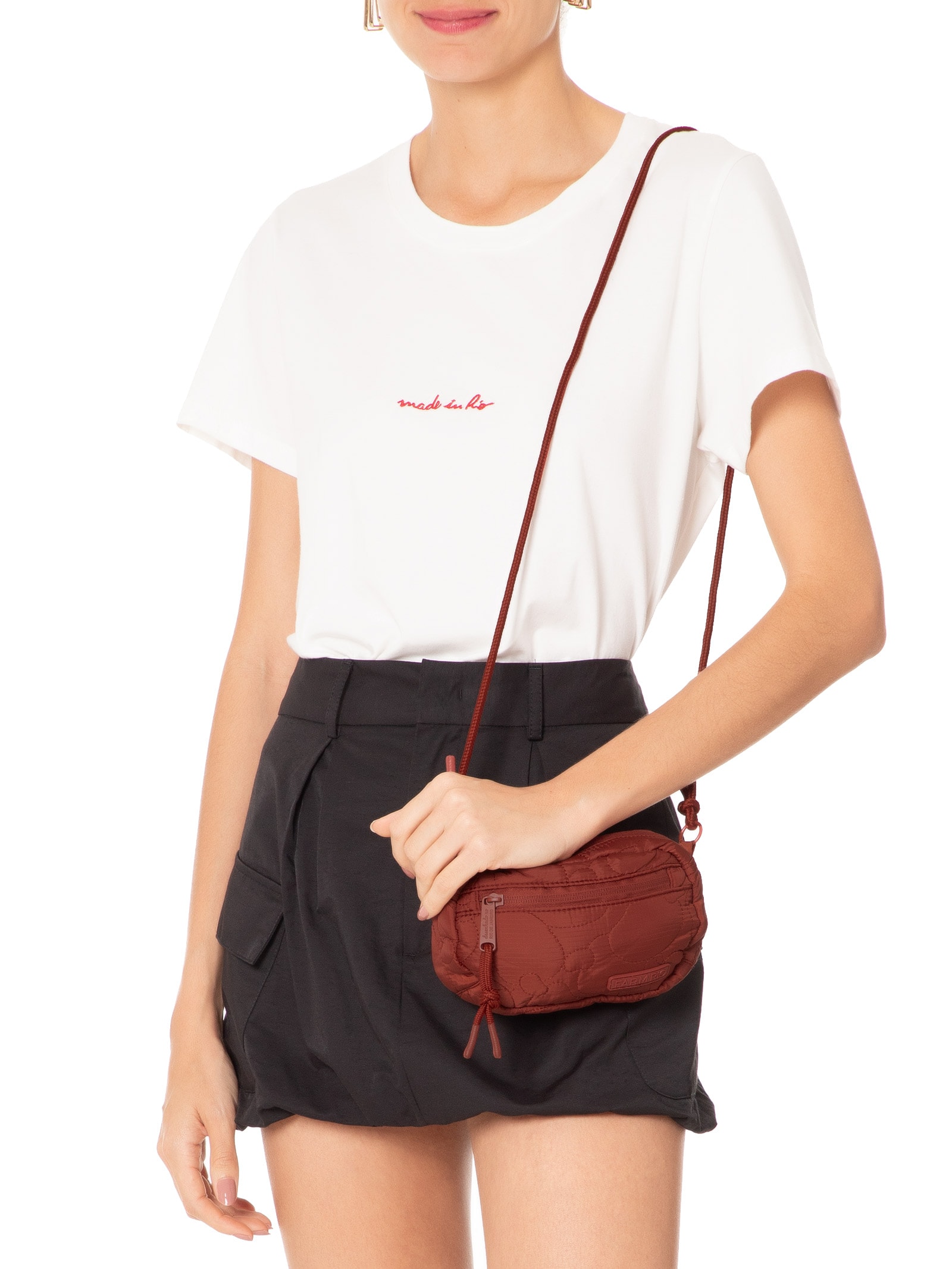 Bolsa Feminina Chuchu Gráfico Tropi Puffer Vermelho Farm Etc