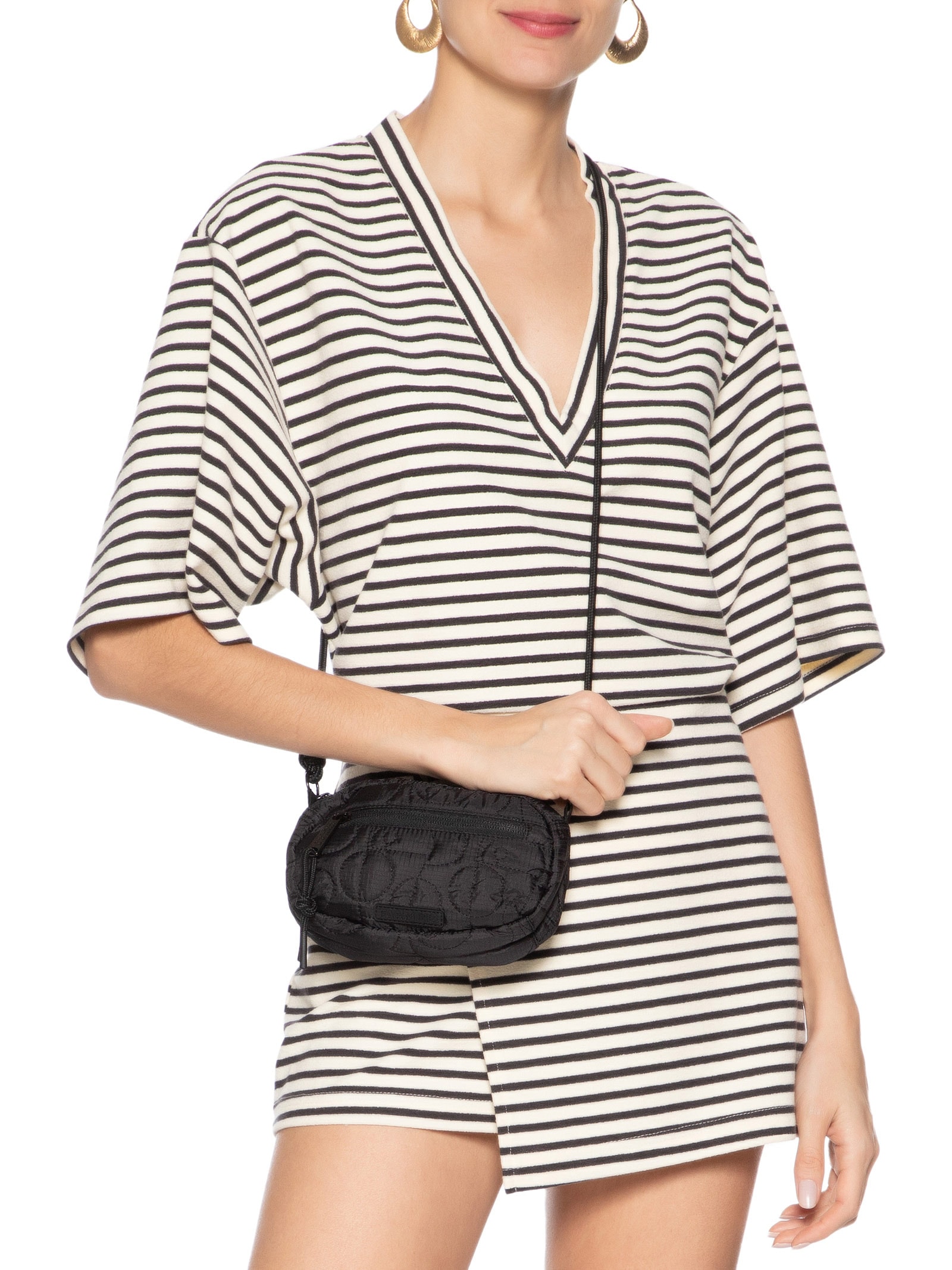 Bolsa Feminina Chuchu Puffer Preto Farm Etc