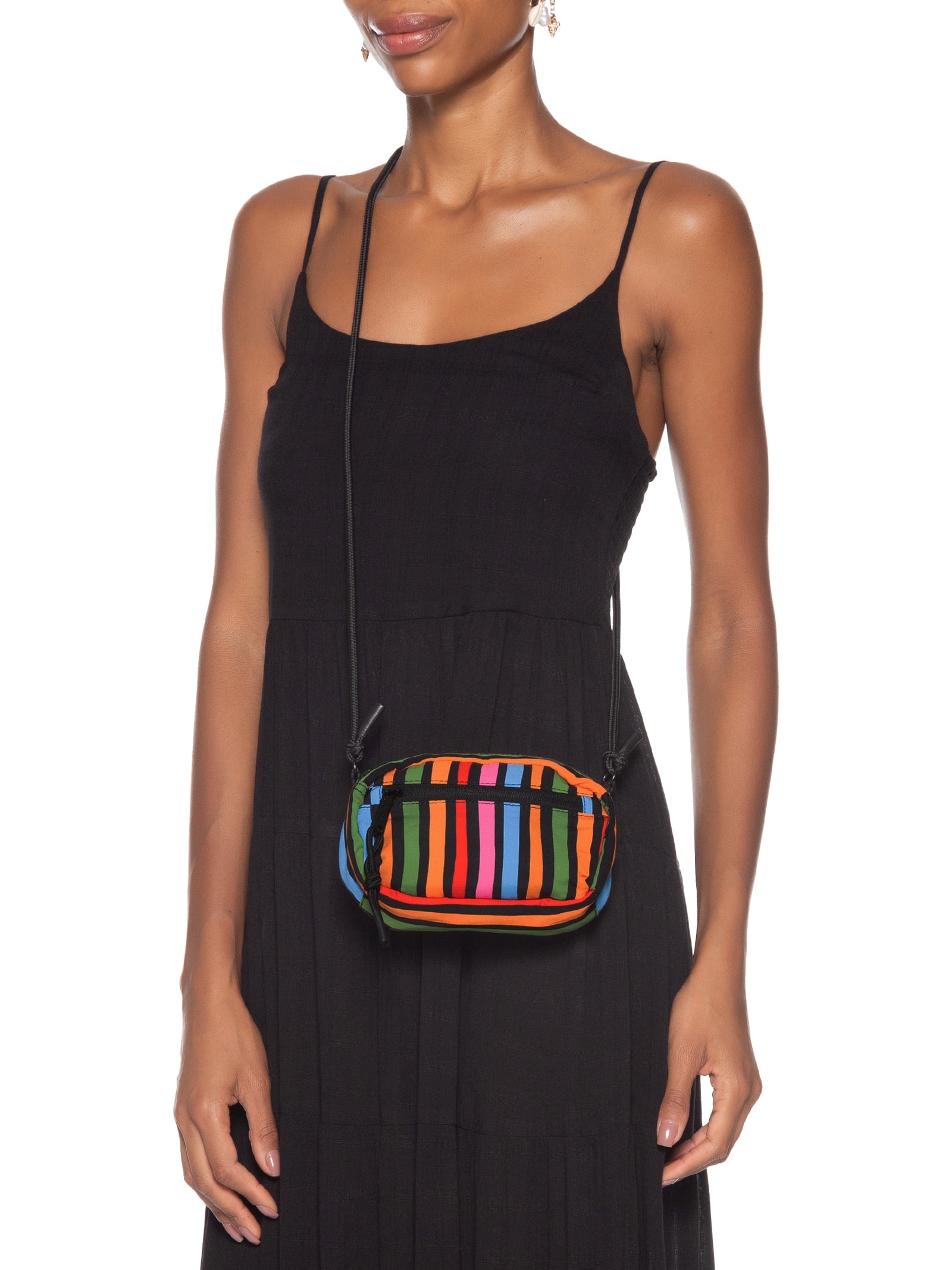 Bolsa Feminina Chuchu Striped Stripes Preto Farm Etc