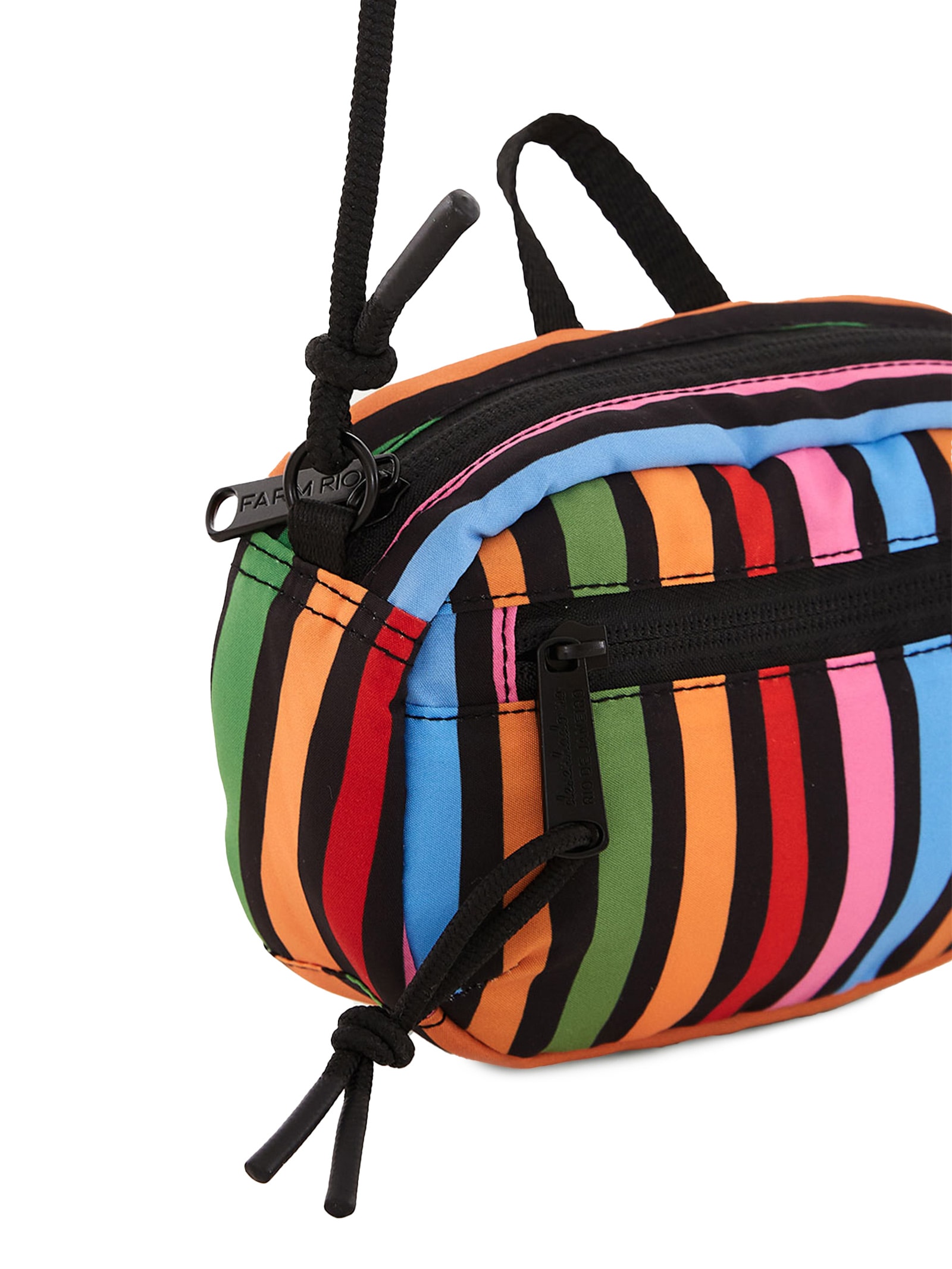 Bolsa Feminina Chuchu Striped Stripes Preto Farm Etc