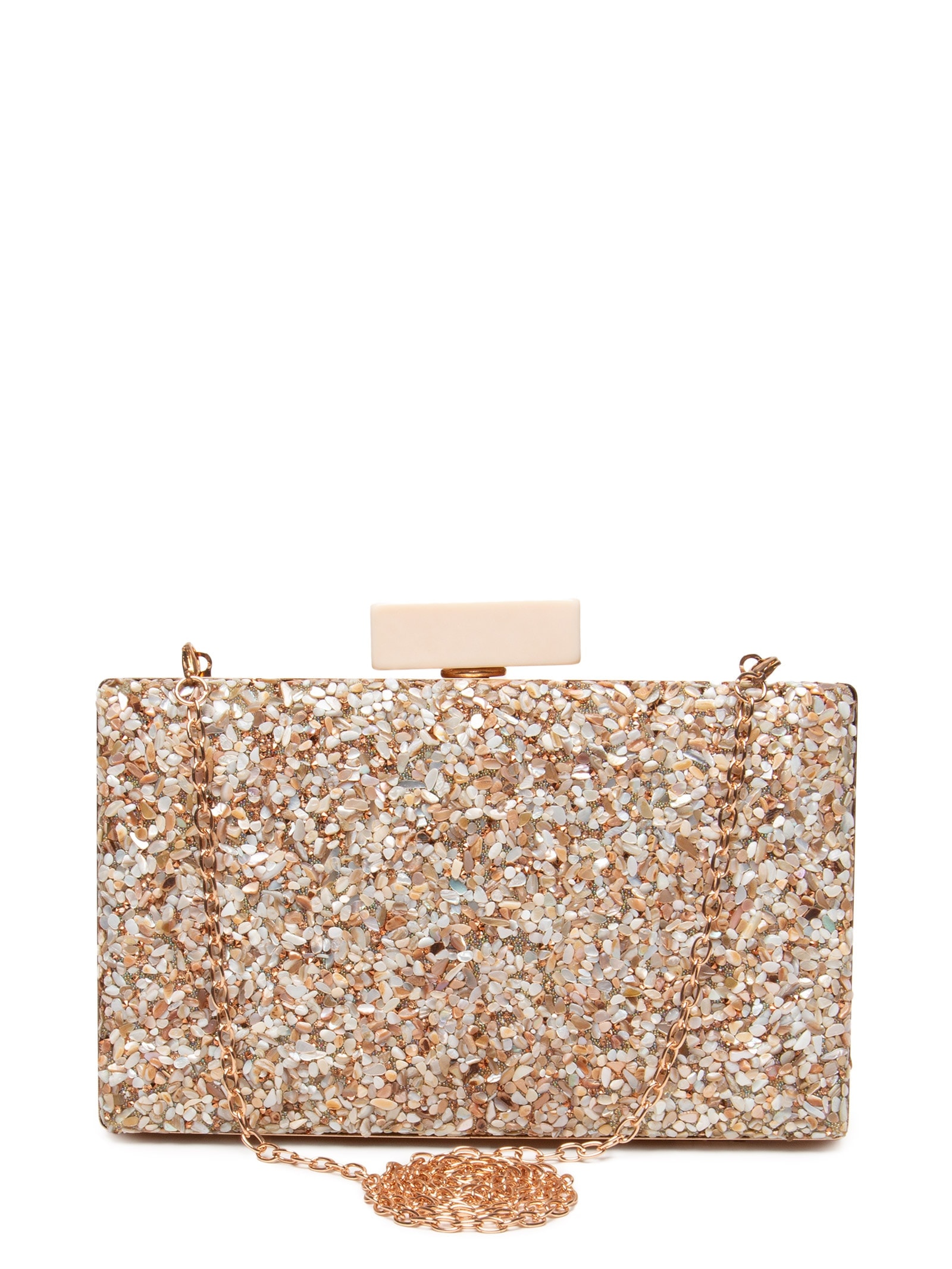 Bolsa Feminina Clutch Cascalho Bege Market 33
