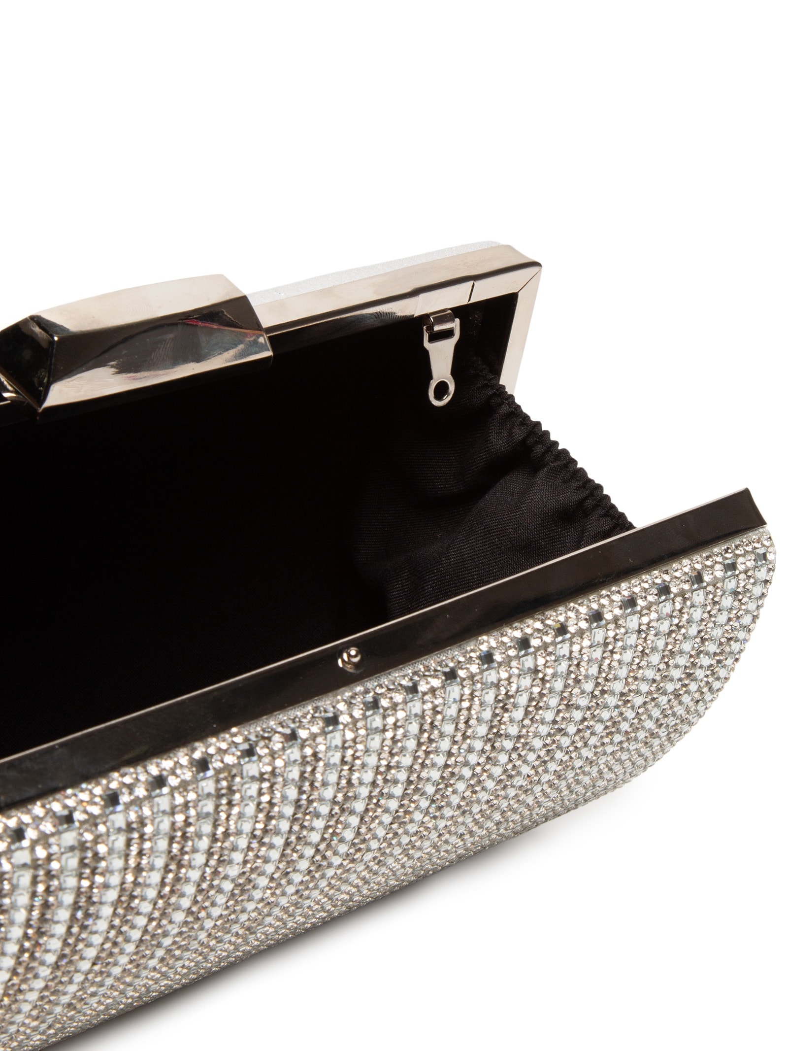 Bolsa Feminina Clutch Com Strass Prateado Market 33