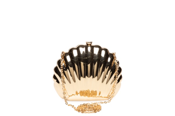 Bolsa Feminina Clutch Concha - Dourado