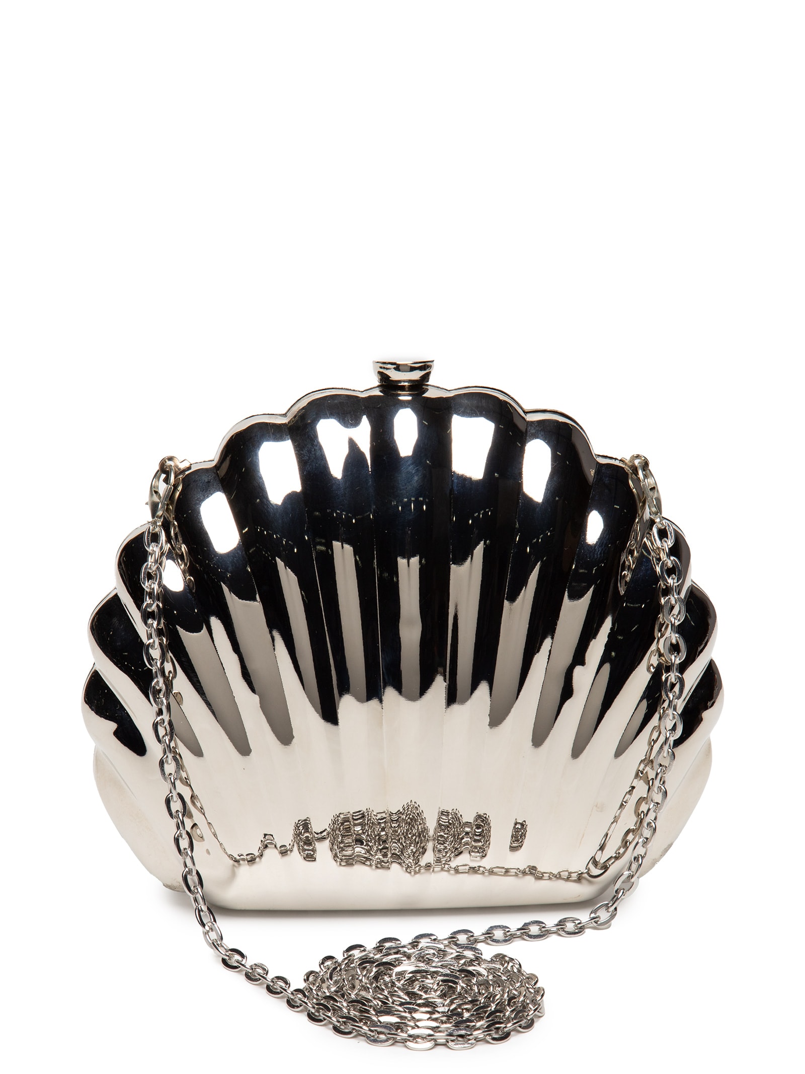 Bolsa Feminina Clutch Concha Prateado Market 33