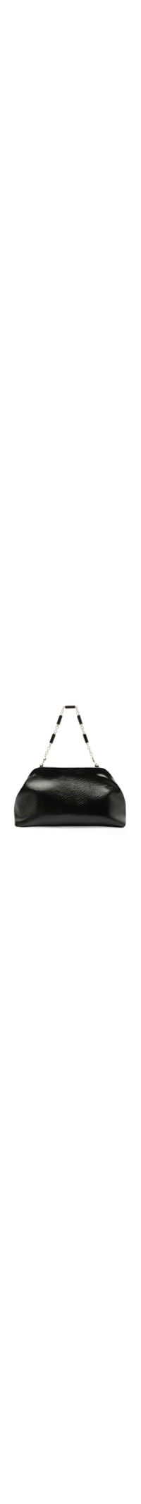Bolsa Feminina Clutch Couro Média Snake - Preto