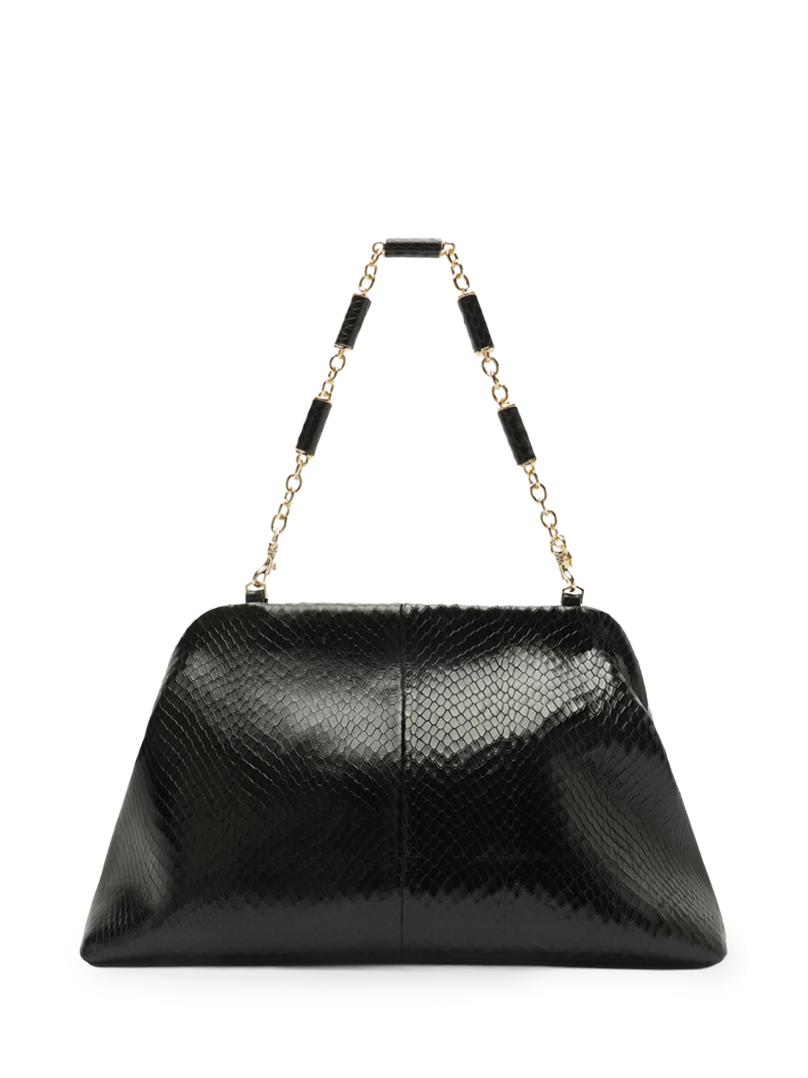 Bolsa Feminina Clutch Couro Média Snake Preto Arezzo