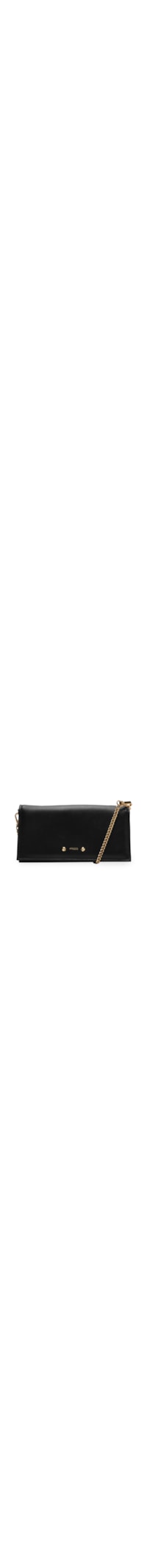 Bolsa Feminina Clutch Couro Pequena Rebites - Preto