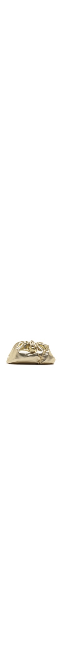 Bolsa Feminina Clutch de Couro Média com Corrente - Dourado