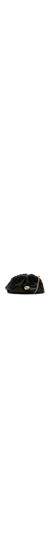 Bolsa Feminina Clutch de Couro Média com Corrente – Preto