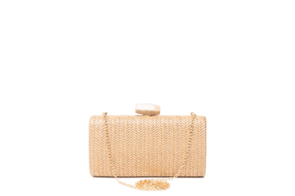 Bolsa Feminina Clutch Em Palha - Bege