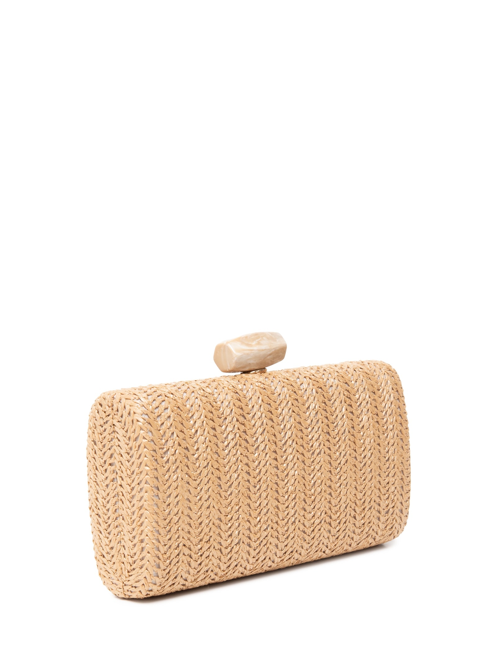 Bolsa Feminina Clutch Em Palha Bege Basiq
