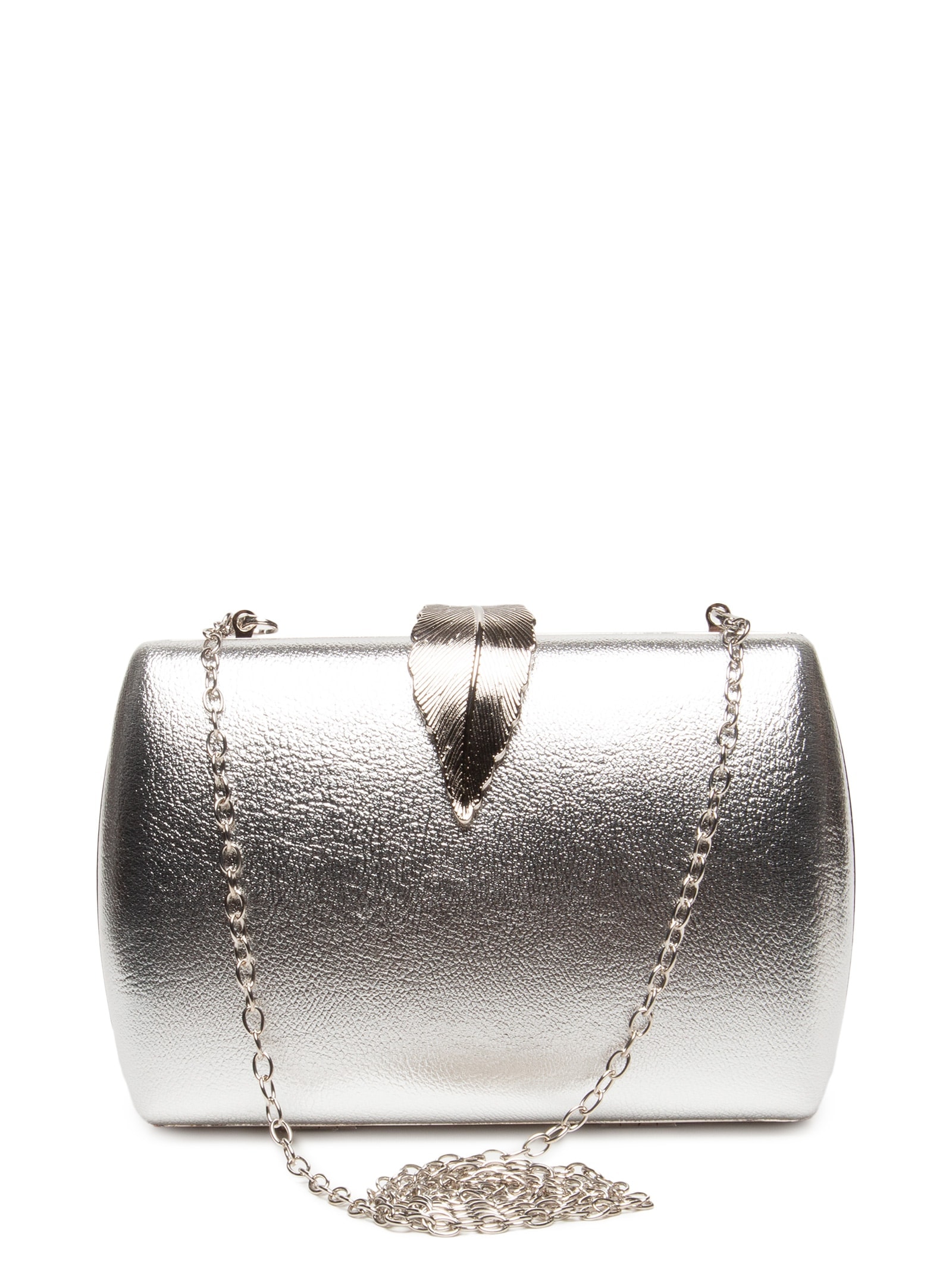 Bolsa Feminina Clutch Folhagem Prateado Market 33