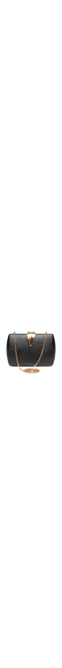 Bolsa Feminina Clutch Folhagem - Preto