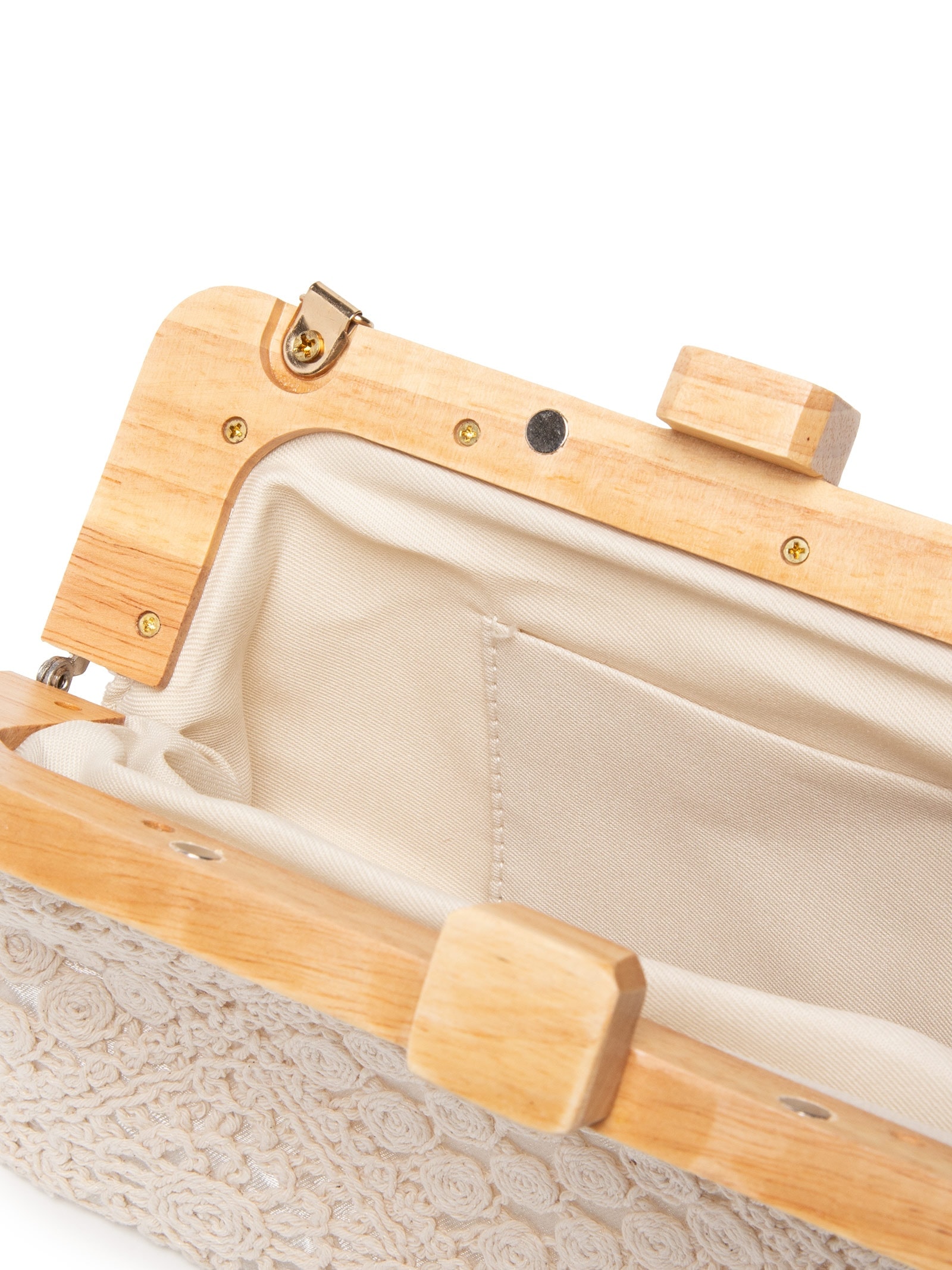 Bolsa Feminina Clutch Jacquard Branco Basiq