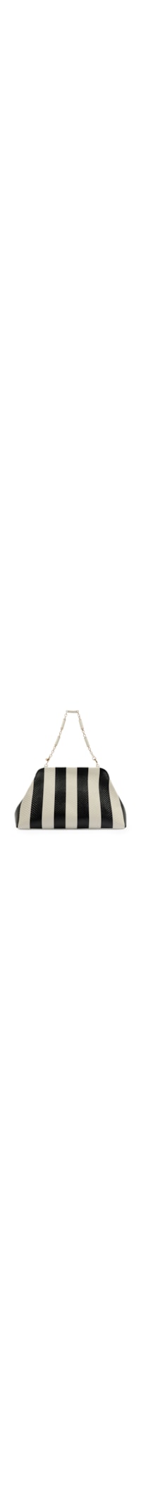 Bolsa Feminina Clutch Listras Couro Média Snake - Branco