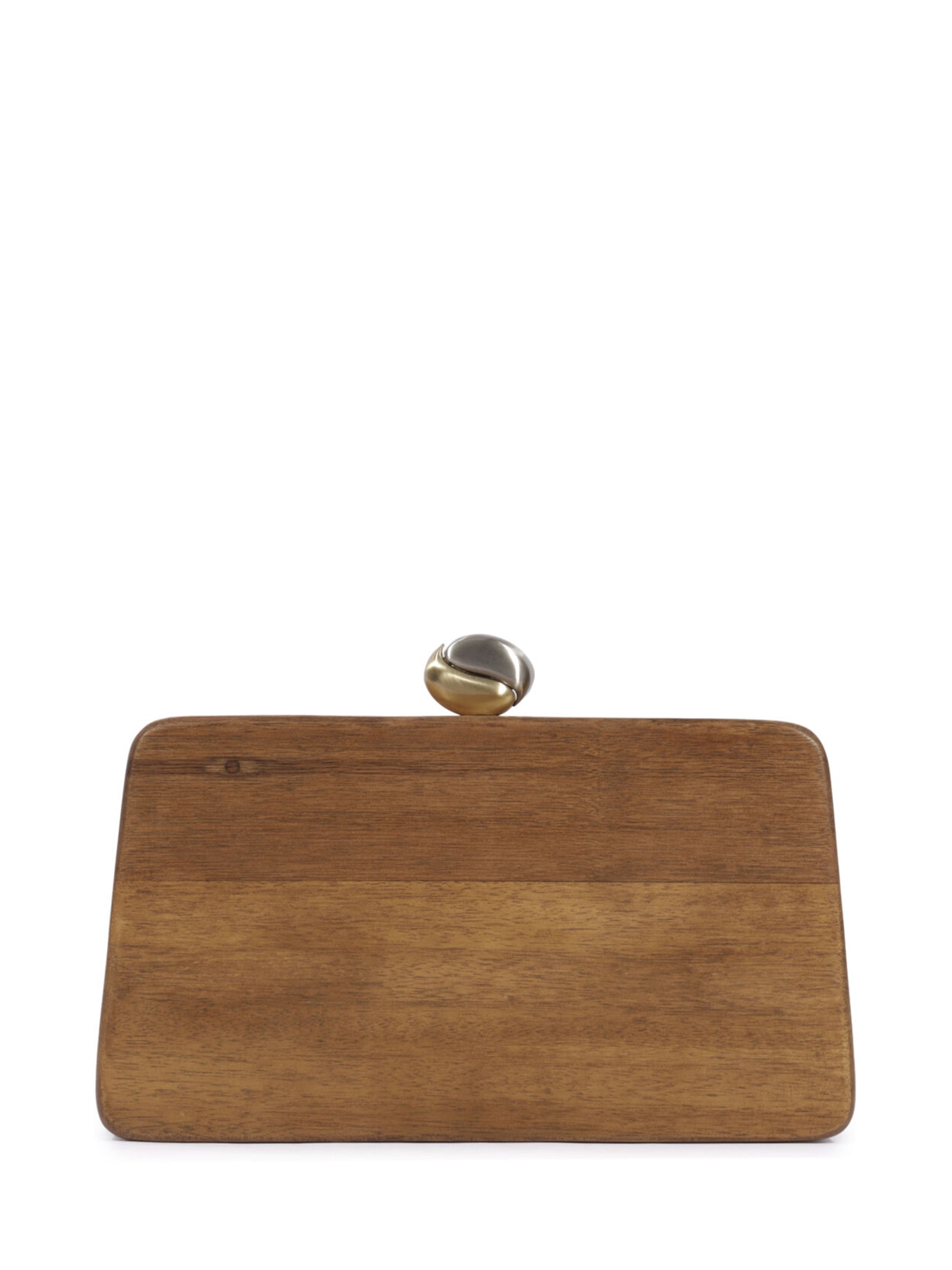 Bolsa Feminina Clutch Madeira Antonella Bege Schutz + Nati Vozza