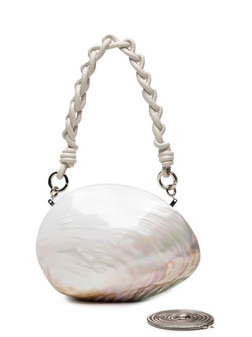 Bolsa Feminina Clutch Madrepérola Concha – Off White
