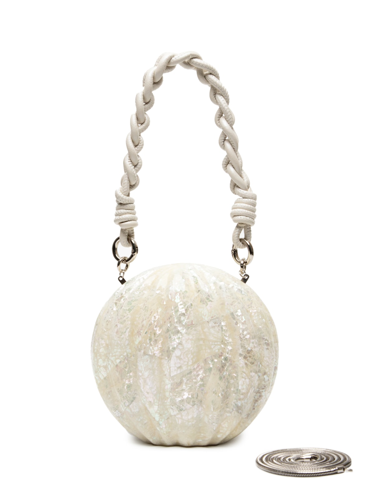 Vista 2 Bolsa Feminina Clutch Madrepérola Esfera Atina - Off White NATURAIS NATURAIS