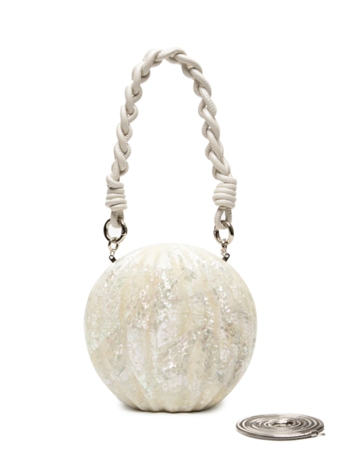 Bolsa Feminina Clutch Madrepérola Esfera Atina – Off White