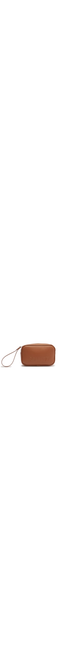 Bolsa Feminina Clutch Multimaterial Logo - Marrom
