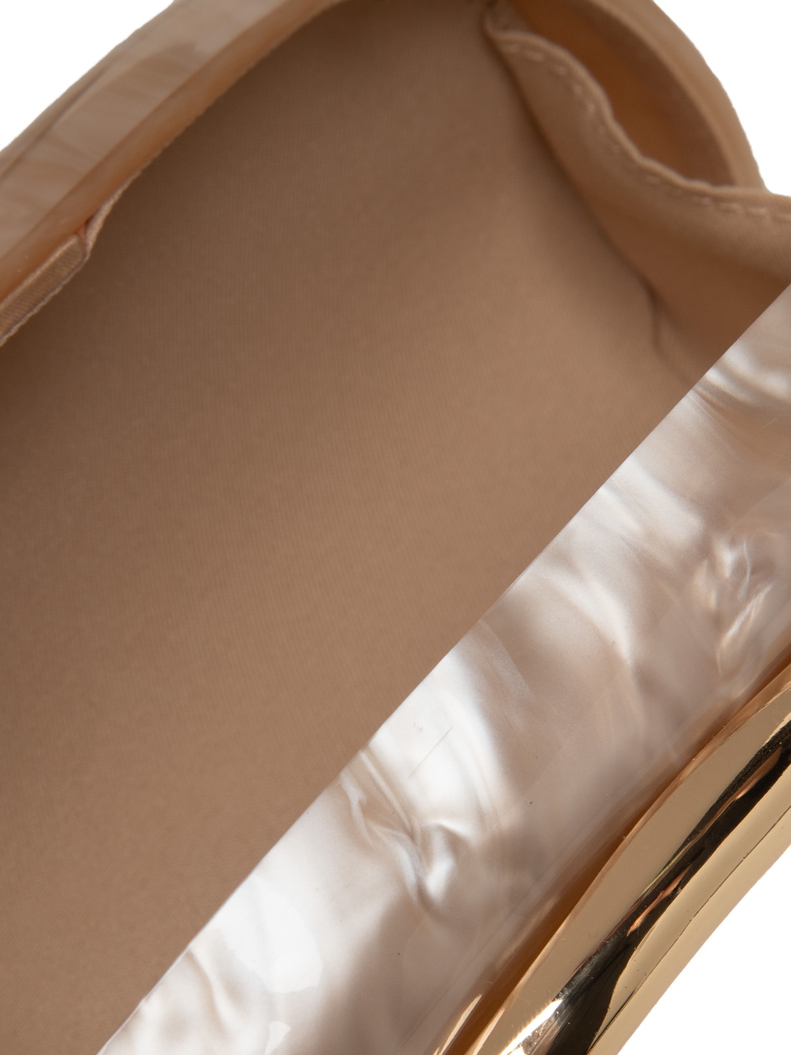 Bolsa Feminina Clutch Perolada Com Detalhe Orgânico Metalizado Bege Market 33