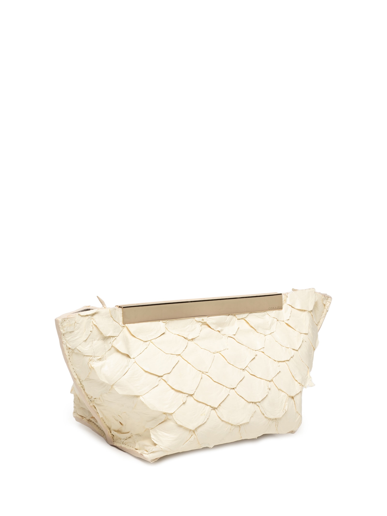 Bolsa Feminina Clutch Pirarucu Ité Branco Osklen