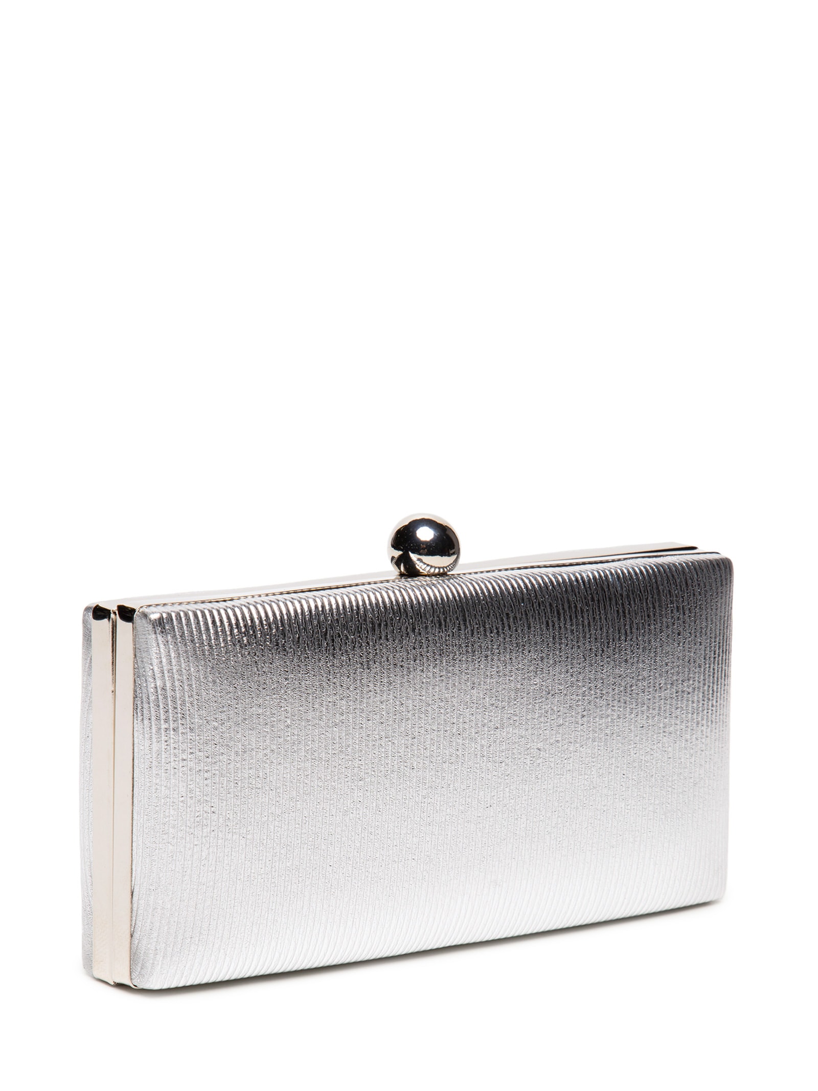 Bolsa Feminina Clutch Ripada Prateado Market 33