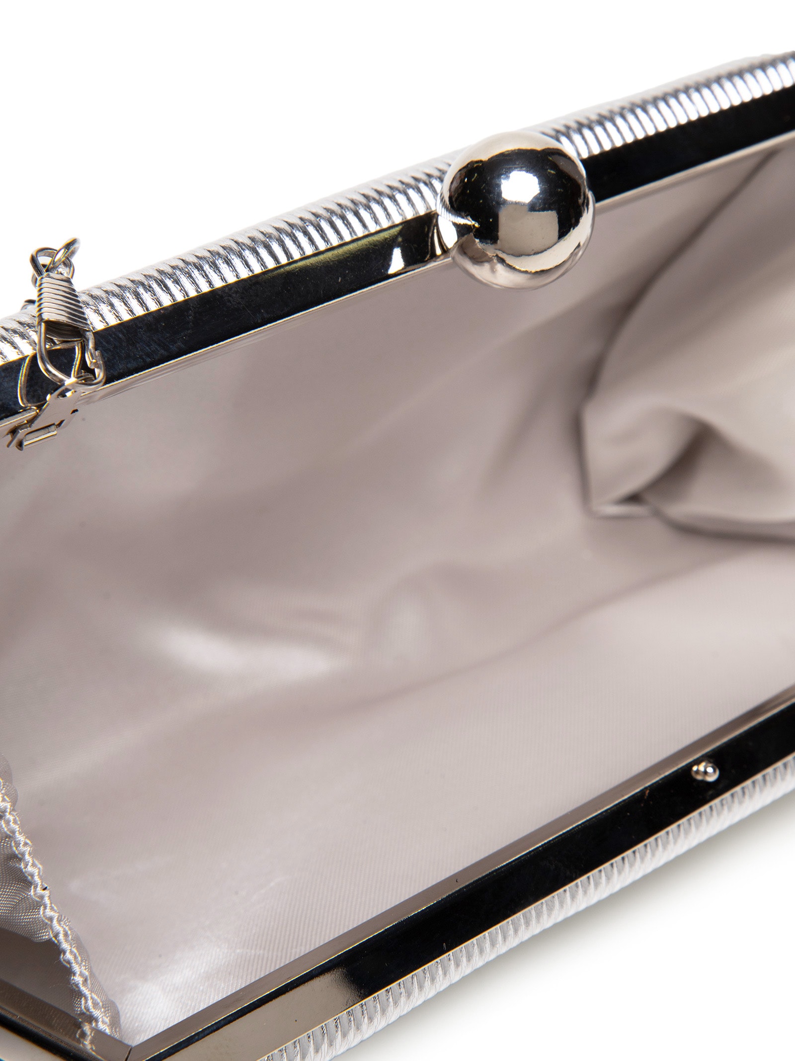 Bolsa Feminina Clutch Ripada Prateado Market 33