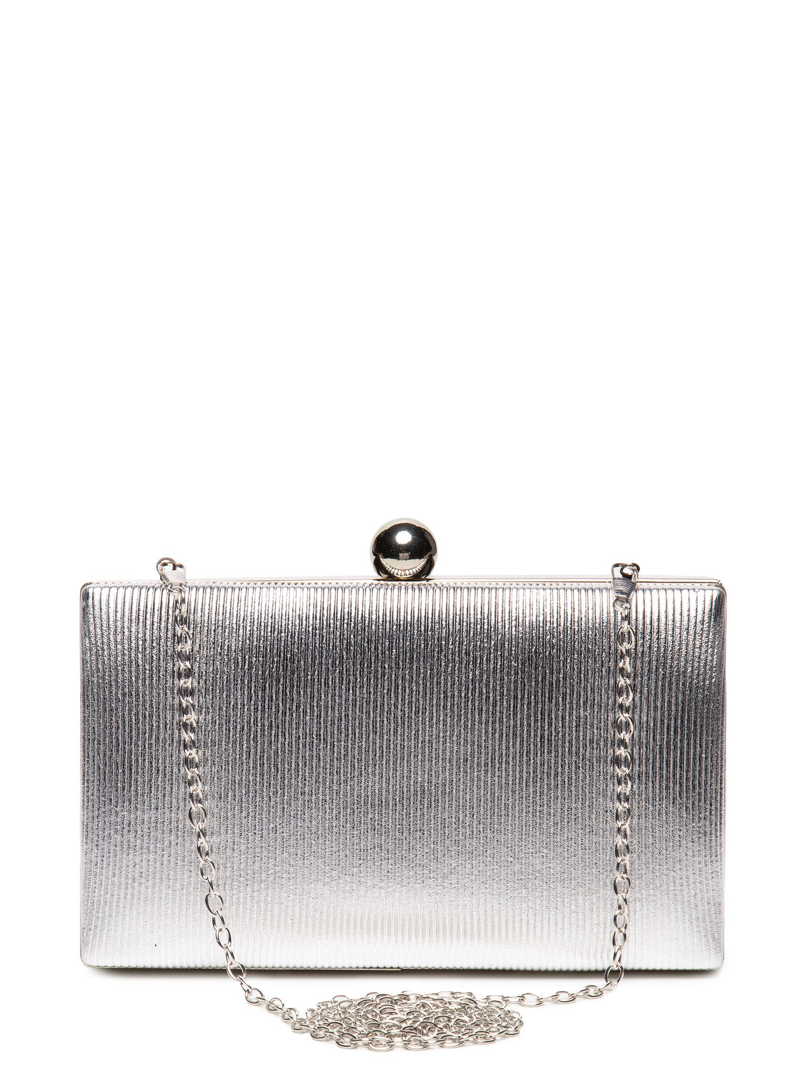 Bolsa Feminina Clutch Ripada Prateado Market 33