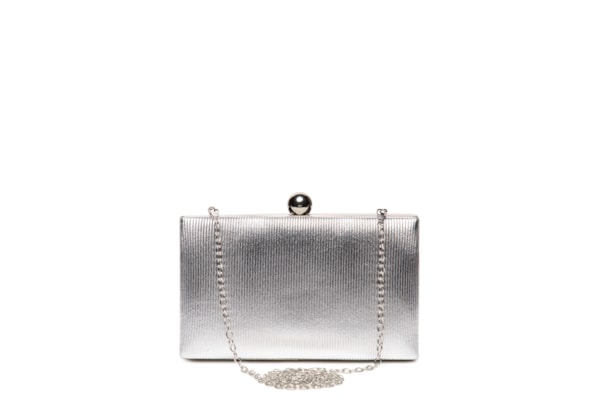 Bolsa Feminina Clutch Ripada - Prateado