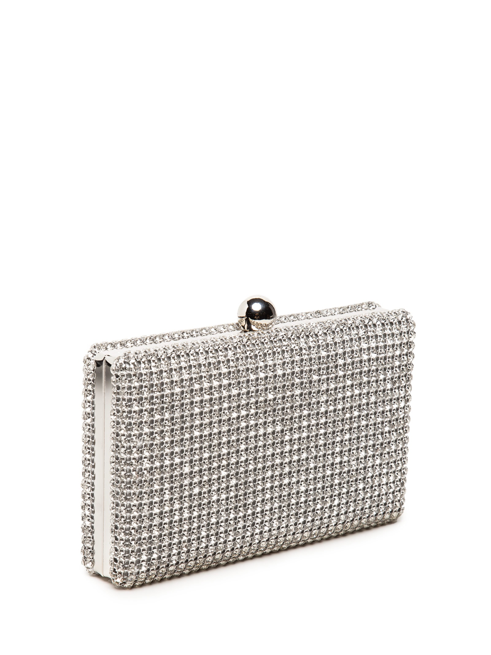 Bolsa Feminina Clutch Strass Prateado Market 33