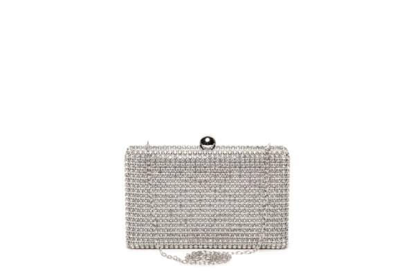 Bolsa Feminina Clutch Strass - Prateado