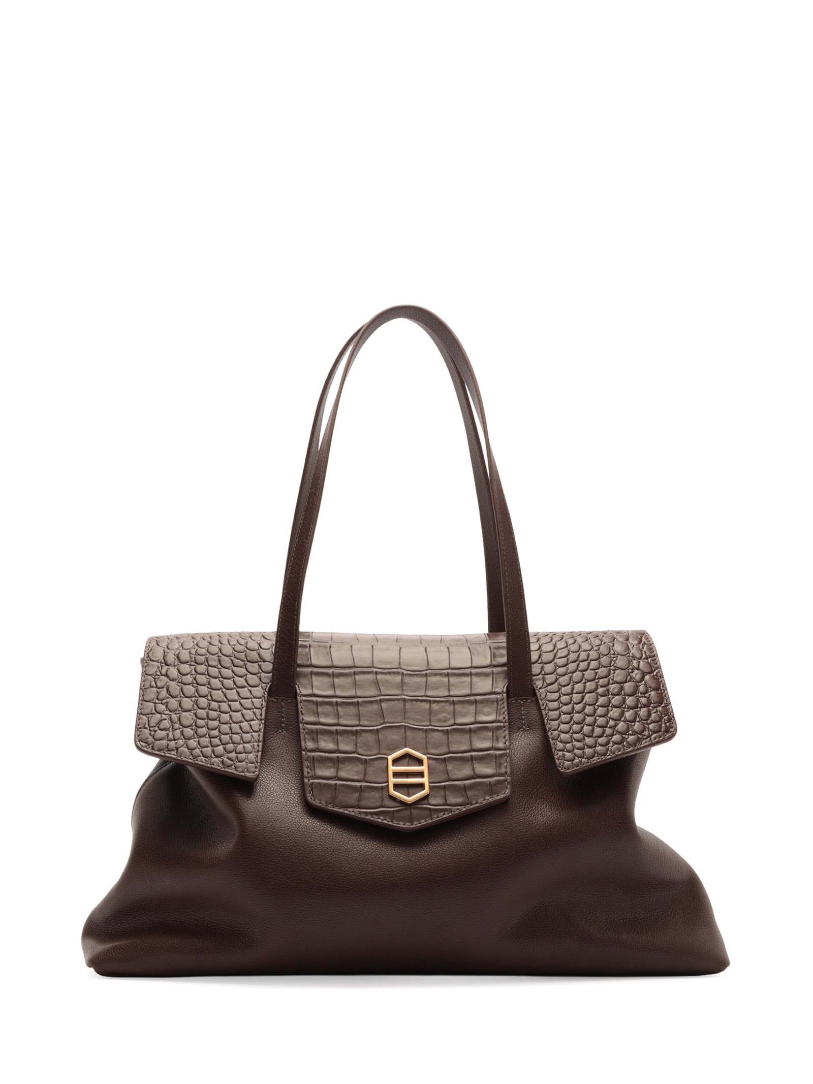 Bolsa Feminina Couro Croco Marrom Arezzo
