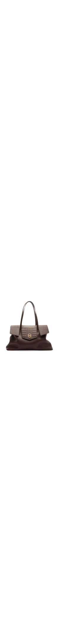 Bolsa Feminina Couro Croco - Marrom