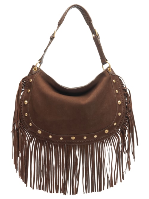 Bolsa Feminina Couro Franjas – Marrom