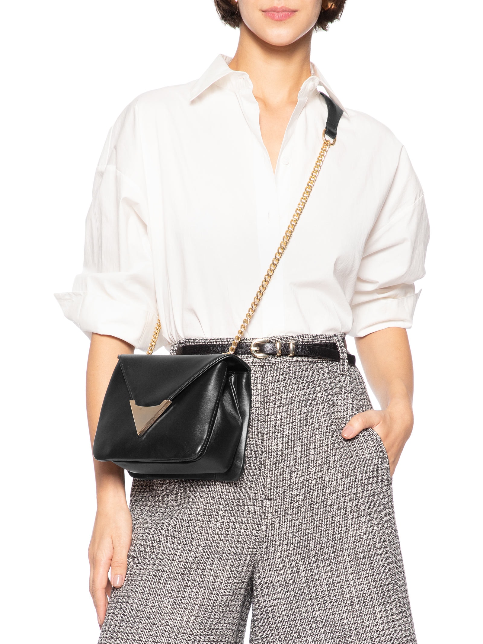 Bolsa Feminina Couro Média Preto Carrano