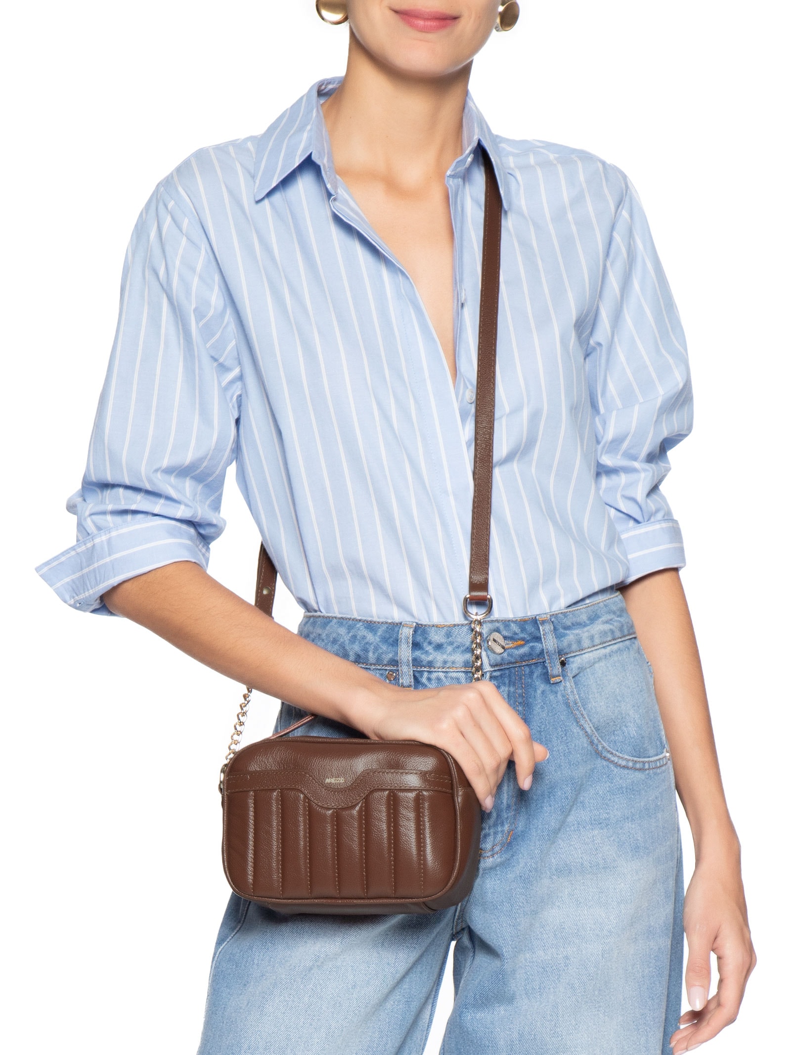 Bolsa Feminina Couro Pequena Marrom Arezzo