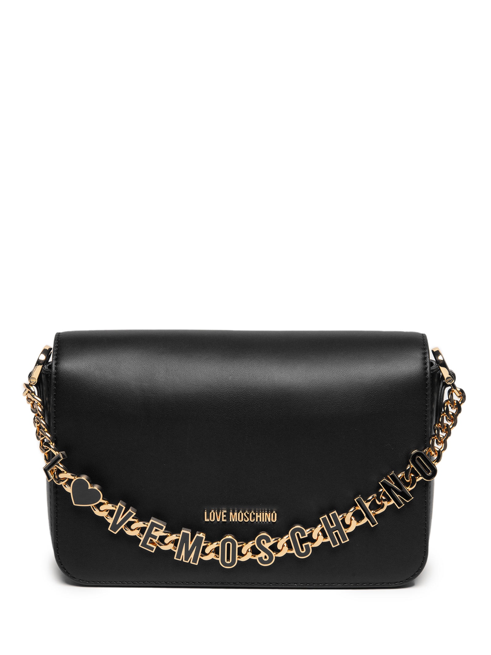 Bolsa Feminina Couro Preto Love Moschino