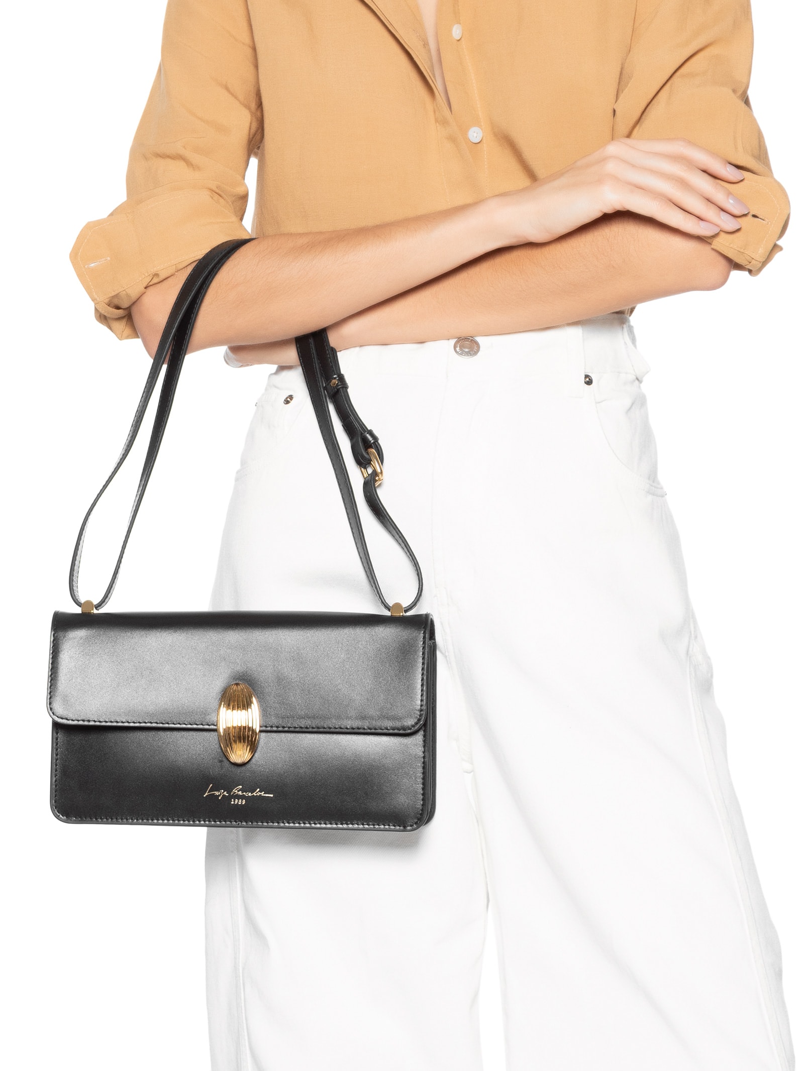 Bolsa Feminina Couro Verona Preto Luiza Barcelos