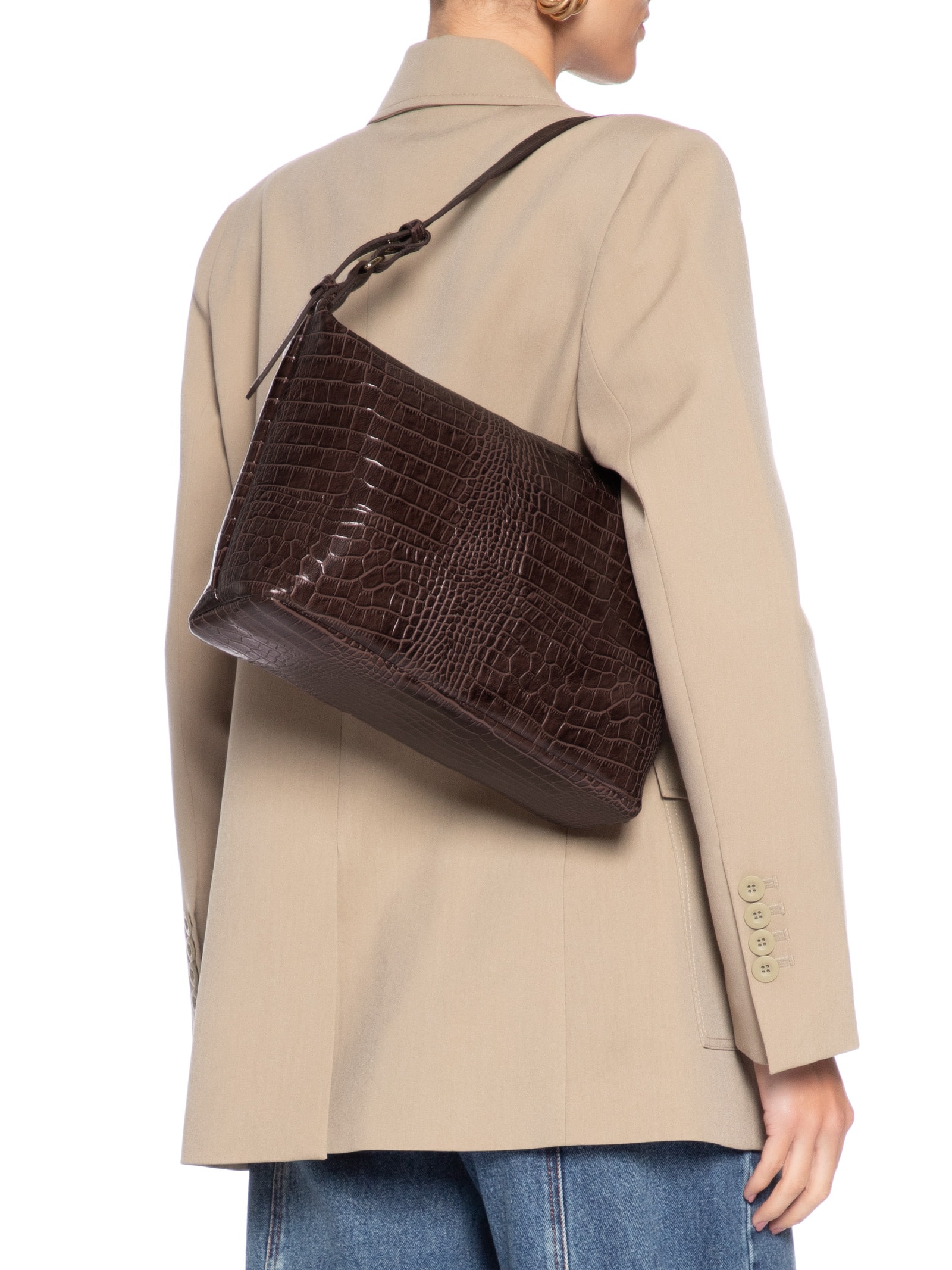 Bolsa Feminina Croco Dacar Marrom Luiza Barcelos