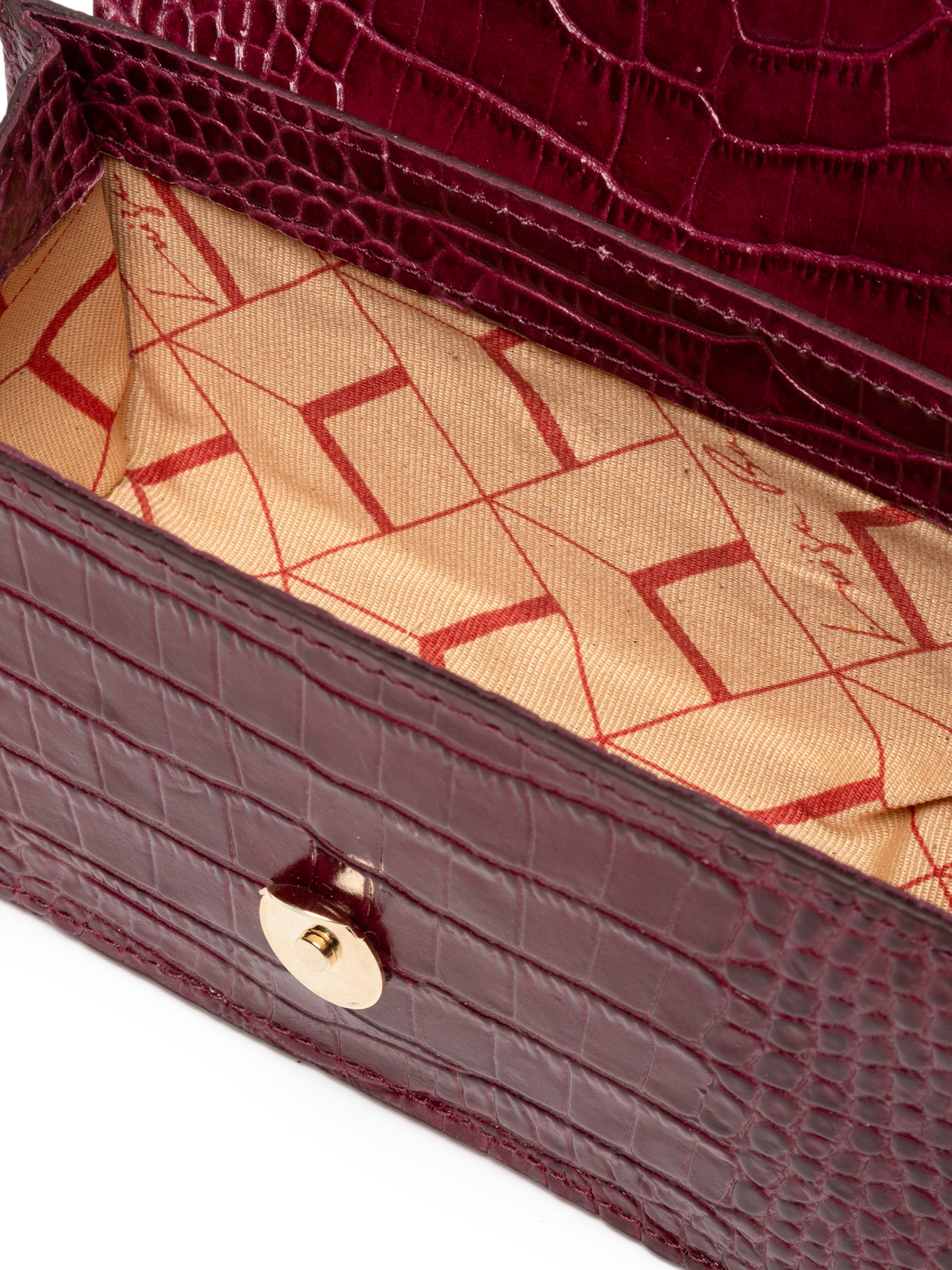 Luiza Barcelos - Bolsa Feminina Croco Dacar Marsala - Vinho