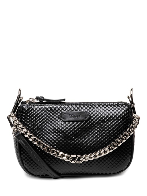 Bolsa Feminina Crossbody Emmy Bright Snake - Preto