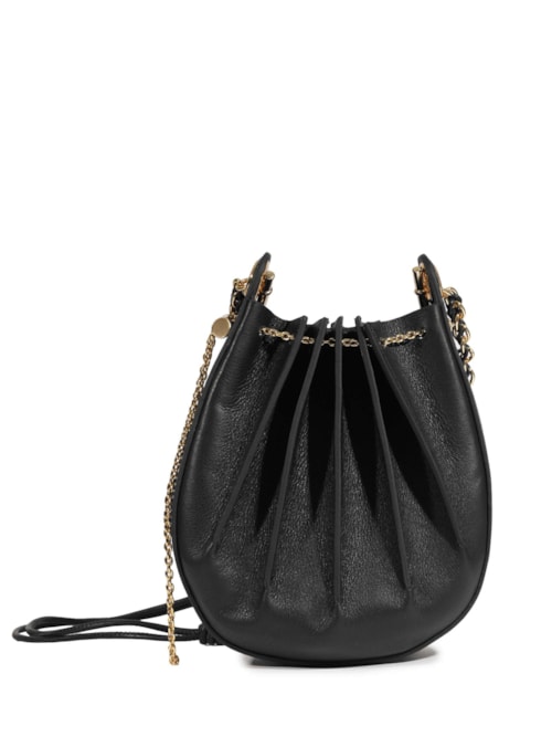Bolsa Feminina Crossbody Franzido – Preto