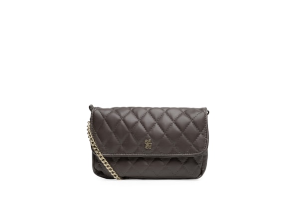 Bolsa Feminina Crossbody Matelasse E Enfeite - Marrom